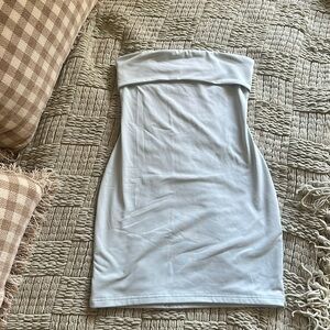 Tiger Mist Light Blue Strapless Tube Mini Dress